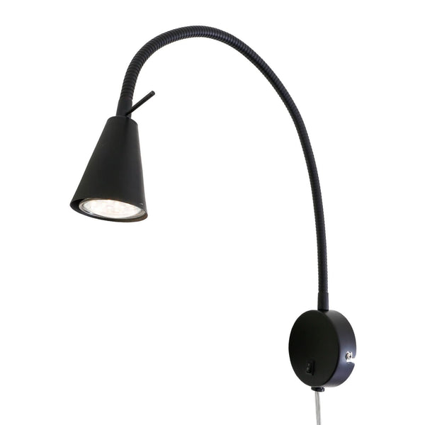 Applique murale Tusa en métal, noir, hauteur 45 cm