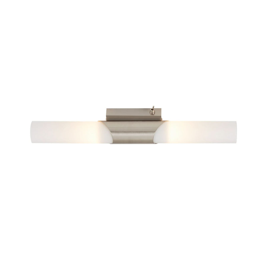 Applique murale Splash en verre, nickel mat, 2 lumières, hauteur 43,5 cm