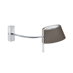Applique murale 58132150 en laiton, nickel mat et marron, hauteur 17 cm