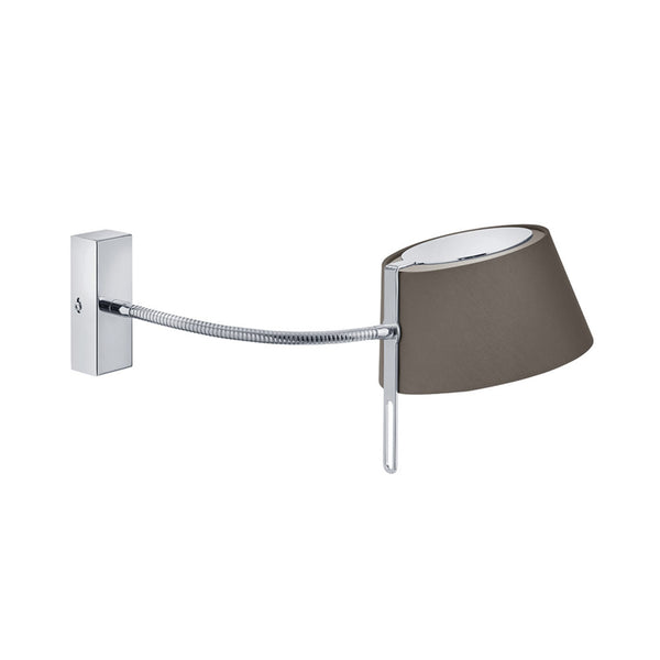 Applique murale 58132150 en laiton, nickel mat et marron, hauteur 17 cm