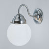 Applique murale Larry en verre, nickel et blanc