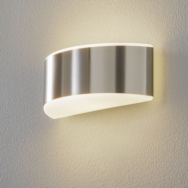Applique murale LED Prima Pare-lumière en verre, acier inoxydable et blanc, hauteur 10 cm