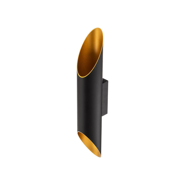 Applique murale LED Studio Line en aluminium, noir mat et laiton mat, hauteur 60 cm