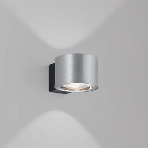 Applique murale LED Impulse en verre, nickel mat, hauteur 8 cm