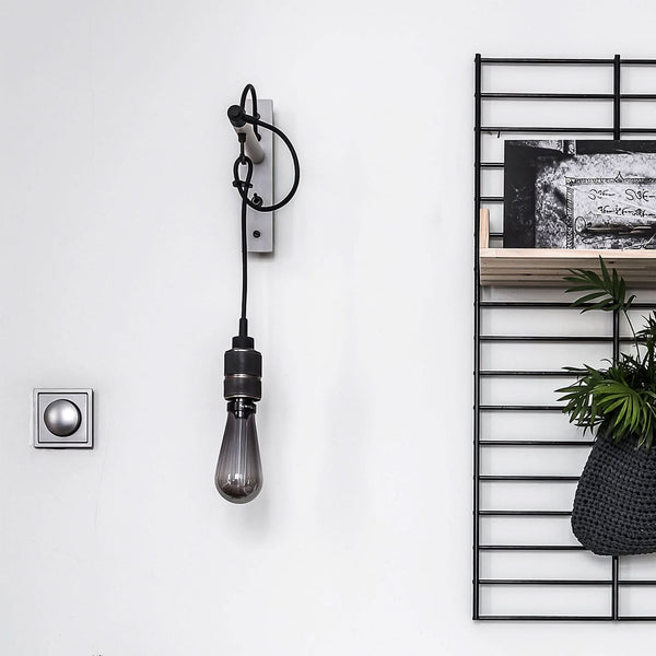 Applique murale Hooked Wall en acier, gris clair et bronze, 40 W