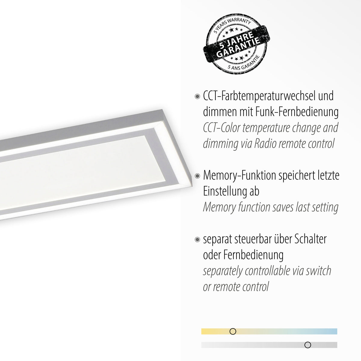 Plafonnier Edging blanc, L 28 cm