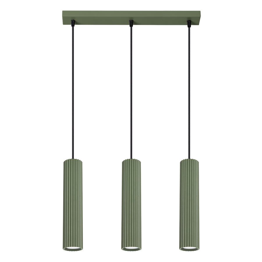 Lampe suspendue KARBON 3L Vert olive