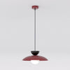 Suspension Mulan bordeaux et noire, verre blanc