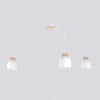 Suspension Kru 3 lumières blanche, bois