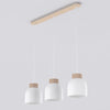 Suspension Vigo 3 lumières blanche, bois