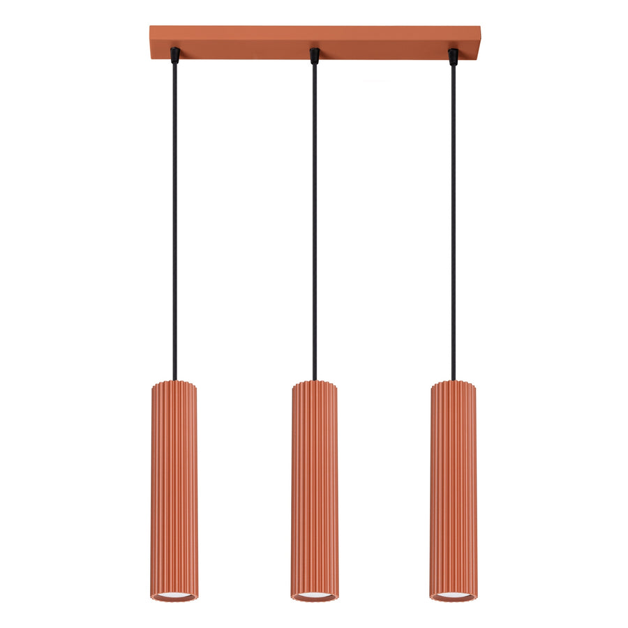 Lampe suspendue KARBON 3L Ocre rouge