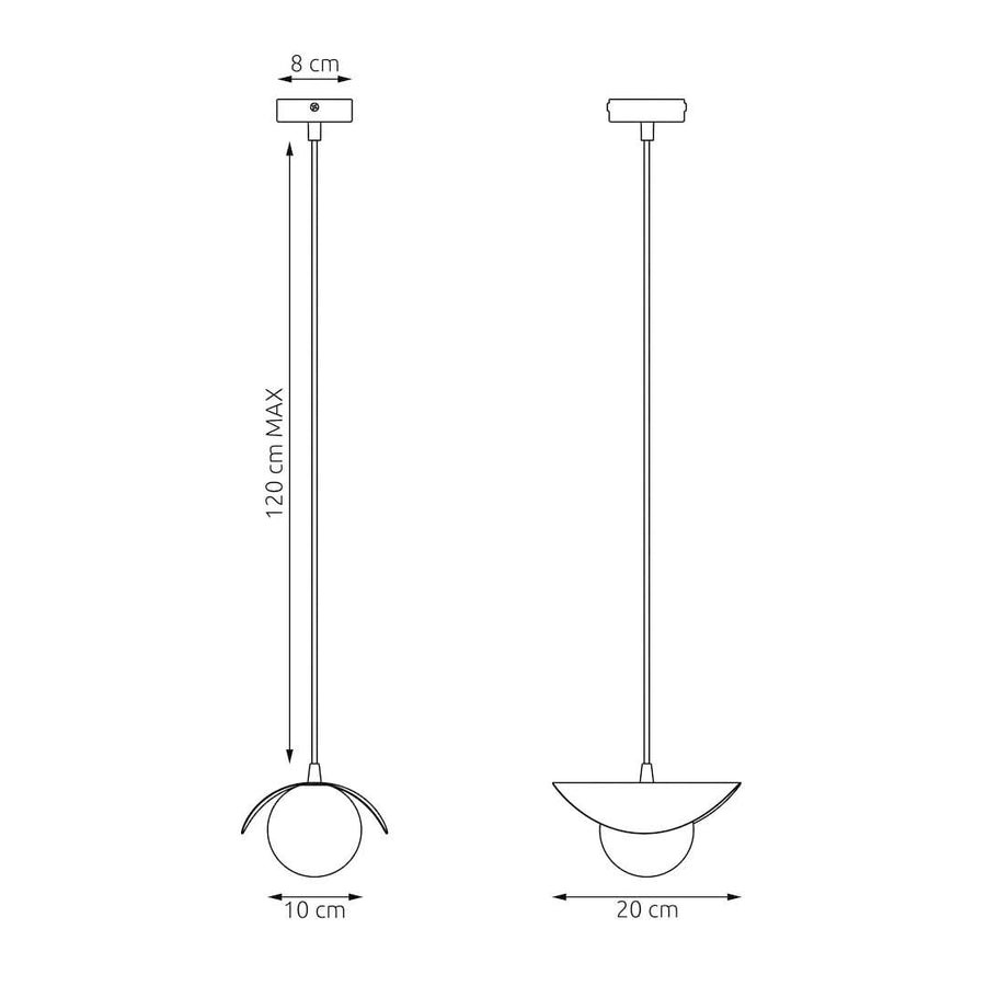 Suspension Ritual beige, verre blanc