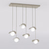 Suspension Ritual 6 lumières beige, verre blanc