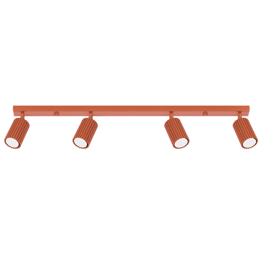 Plafonnier KARBON 4L brun Ocre rouge
