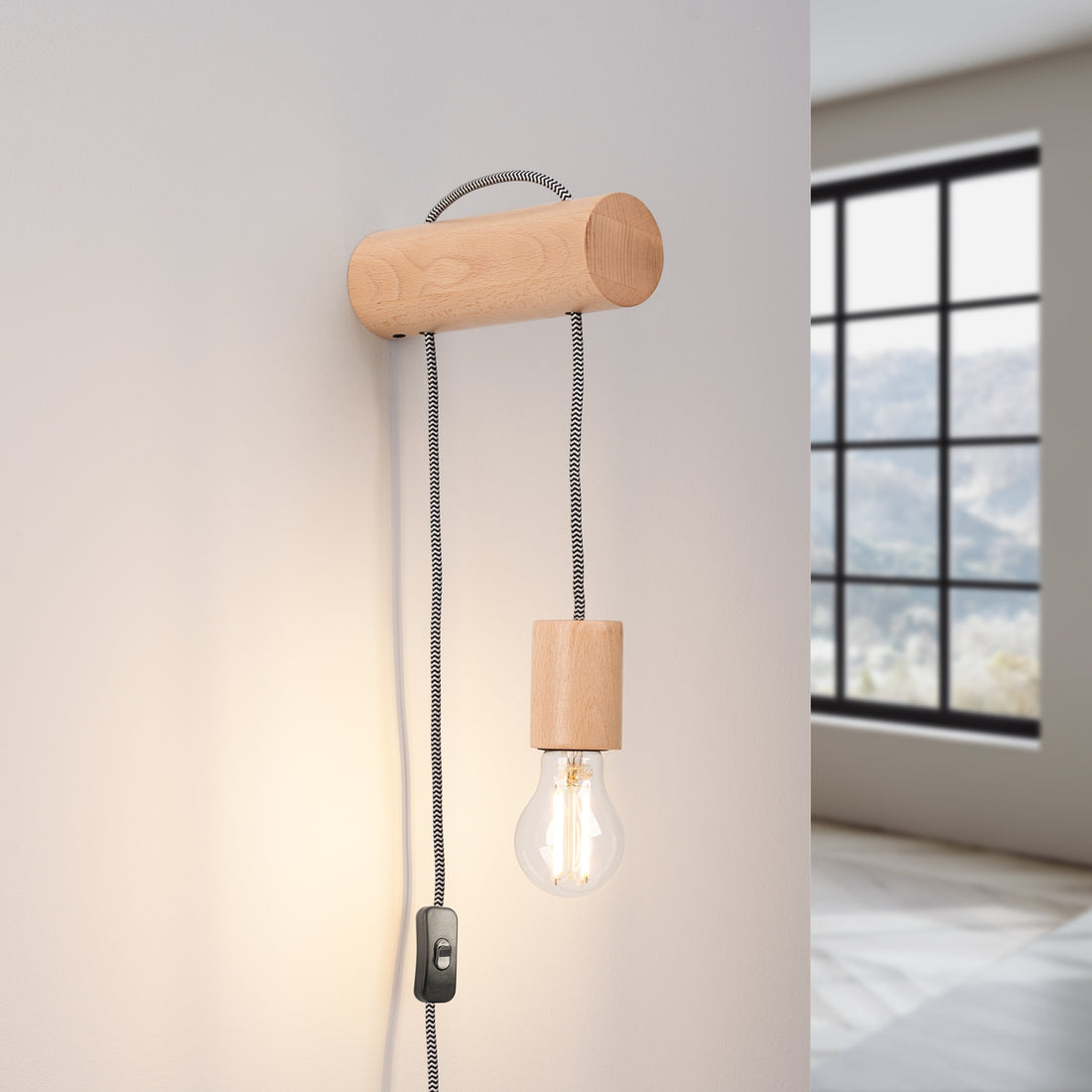 NIMBI E27 wall lamp with switch