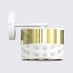 Applique murale Lux blanche, tissu doré