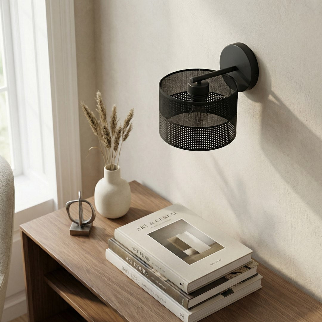 Applique murale Karbon noire, tissu noir