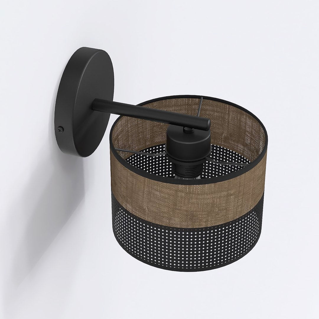 Applique murale Karbon noire, tissu marron