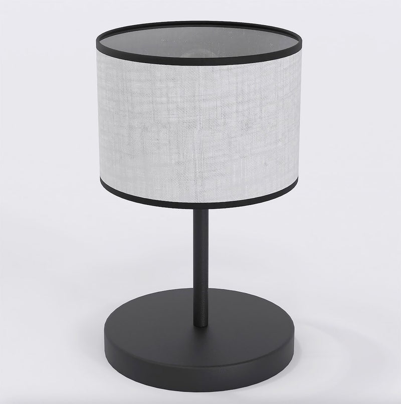 Lampe à poser Eco grise et noire, tissu gris