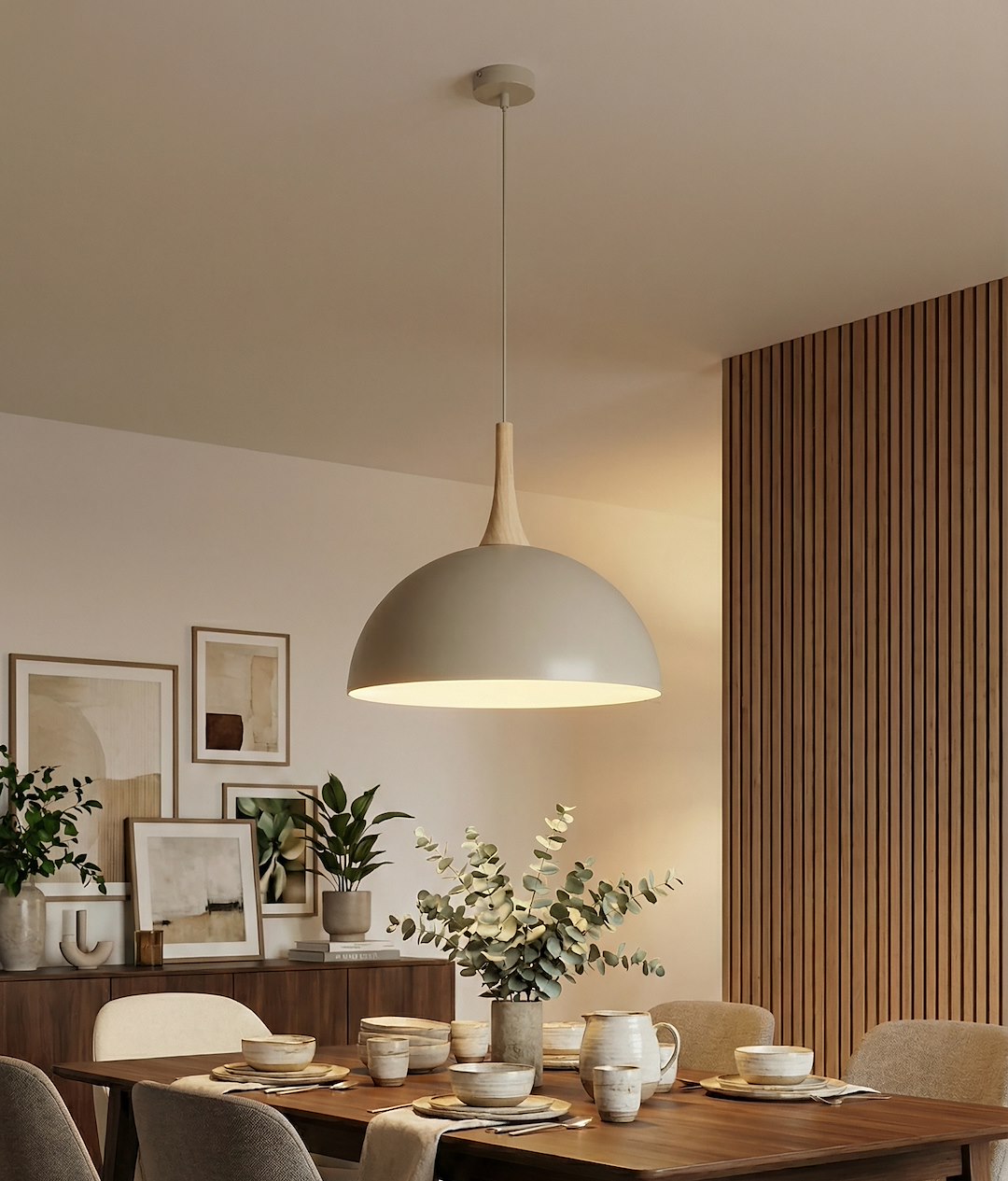 Suspension Nautica beige, bois, H 40 cm