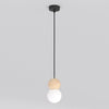 Suspension Loop noire, bois blanc