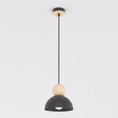 Suspension Kaki noire, bois, H 18 cm