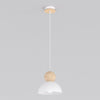Suspension Kaki blanche, bois, H 18 cm