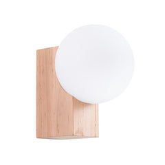 Natural wood BULBO wall lamp