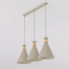 Suspension Zero 3 lumières beige, bois