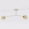 Plafonnier Pregos 2 lumières beige, verre ambré