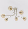 Plafonnier Pregos 6 lumières beige, verre ambré