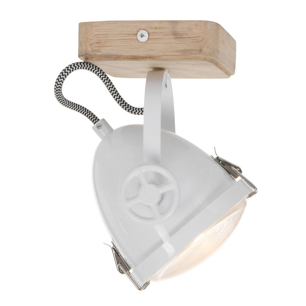 White Tilting Industrial Ceiling Light