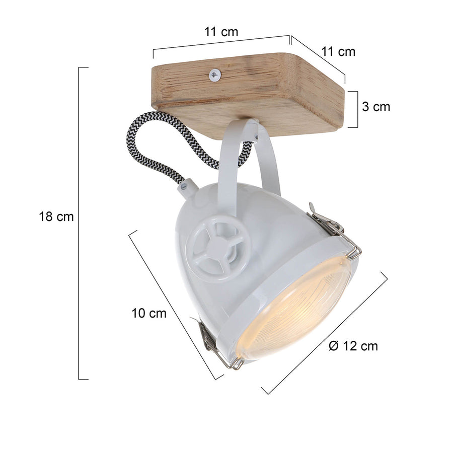 White Tilting Industrial Ceiling Light