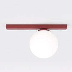 Plafonnier Fit noir, verre blanc, H 14 cm