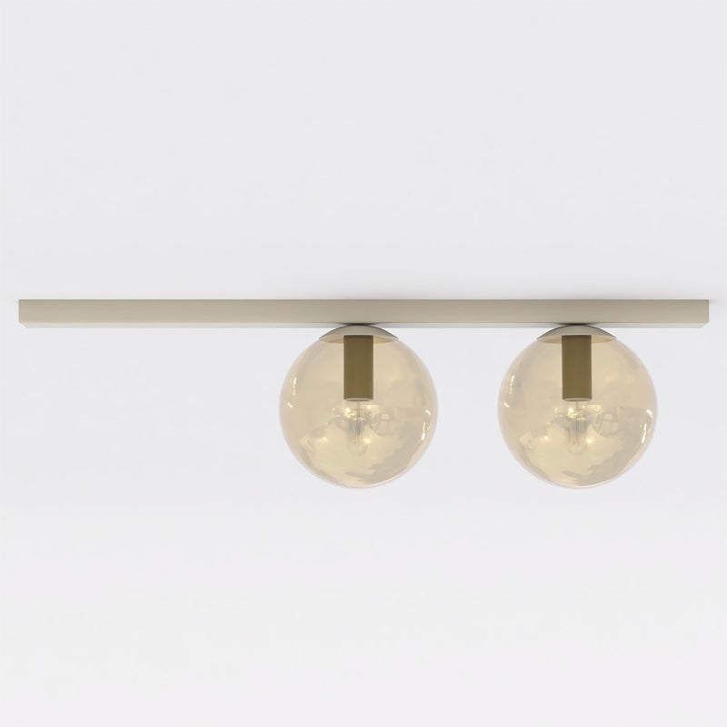 Plafonnier Fit 2 lumières noir, verre ambré