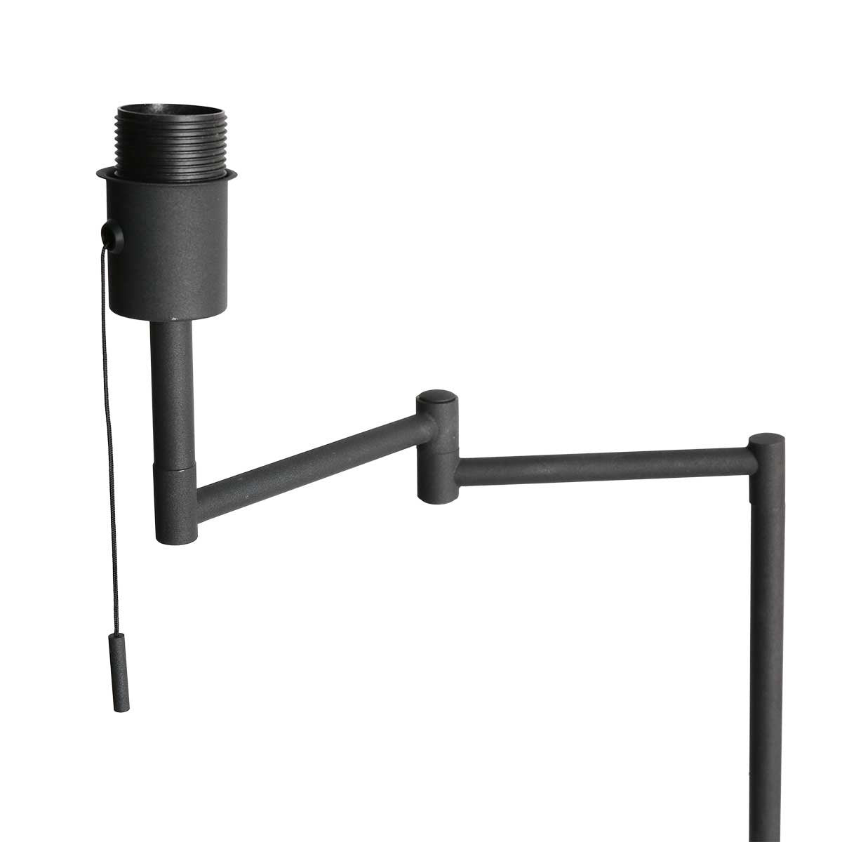 Lampadaire FloraWave noir, abat-jour crème clair Ø30 cm