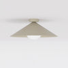Plafonnier Mono beige, verre blanc, H 40 cm
