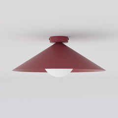 Plafonnier Mono bordeaux, verre bordeaux, H 40 cm