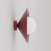 Applique murale Mono bordeaux, verre blanc, H 30 cm