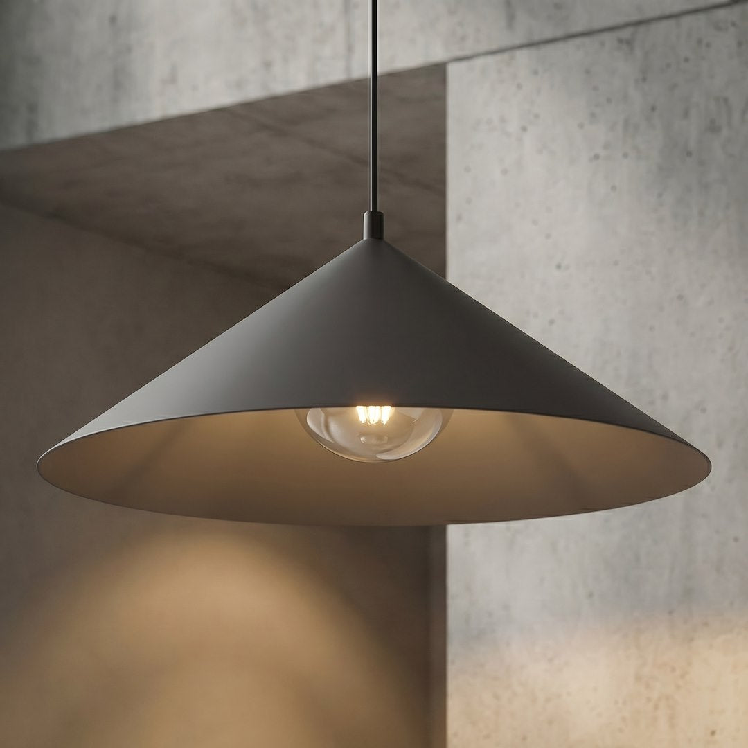 Suspension Mono noire, verre graphite, H 50 cm
