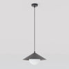 Suspension Mono noire, verre blanc, H 30 cm