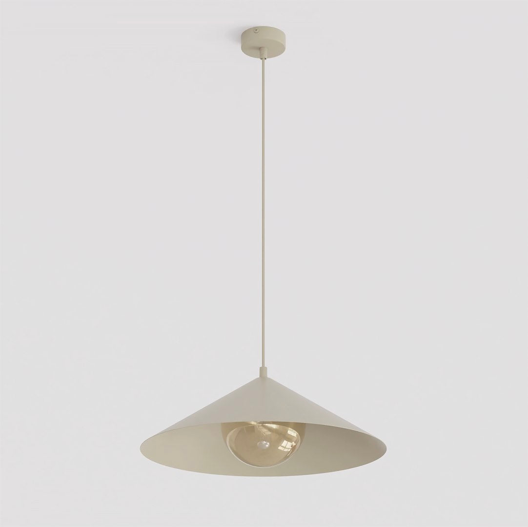 Suspension Mono beige, verre ambré, H 40 cm
