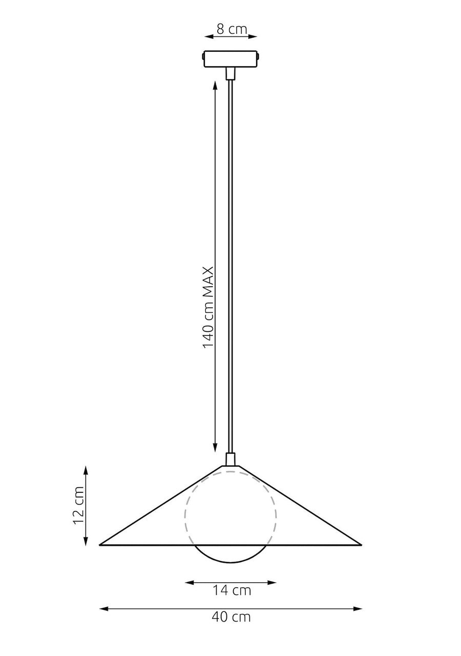 Suspension Mono beige, verre ambré
