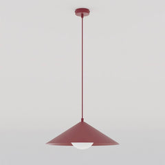 Suspension Mono bordeaux, verre blanc, H 40 cm