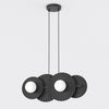 Suspension Umbra 4 lumières noire, verre blanc