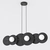 Suspension Umbra 6 lumières noire, verre blanc