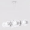 Suspension Umbra 6 lumières blanche, verre blanc