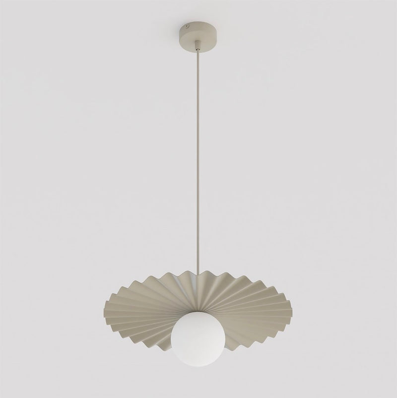 Suspension Umbra beige, verre blanc