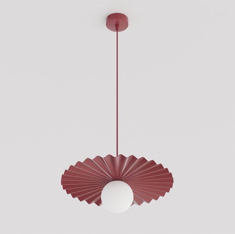 Suspension Umbra bordeaux, verre blanc