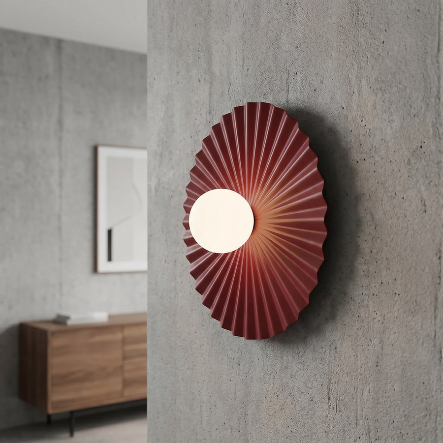 Applique murale Umbra bordeaux, verre blanc